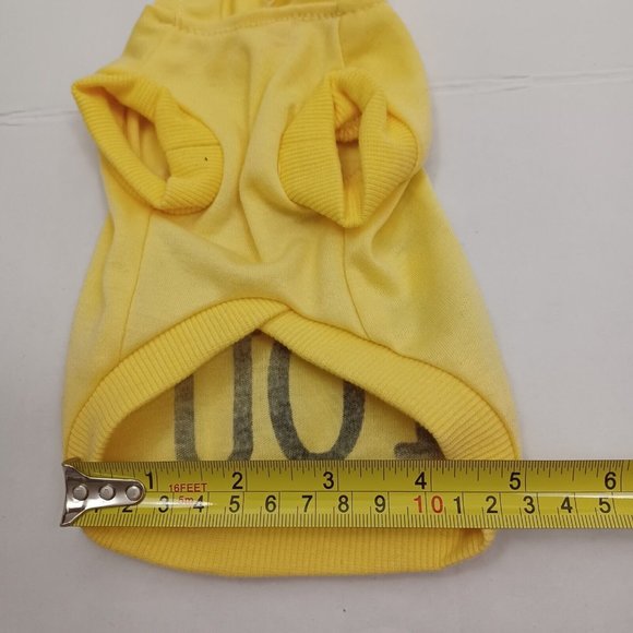 Dog Hoodie Graphic Print -I Love You -Extra Small Dog -Yellow -Freedogs -Pull On - Picture 8 of 13